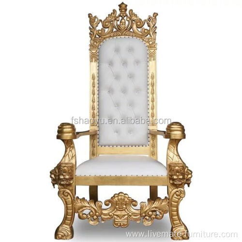 luxury royal style gold wedding bishop throne chairs